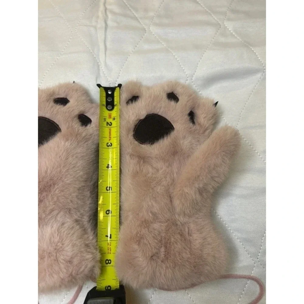 Brand New! Mittens* Faux Fur Cat Paw Gloves Pink